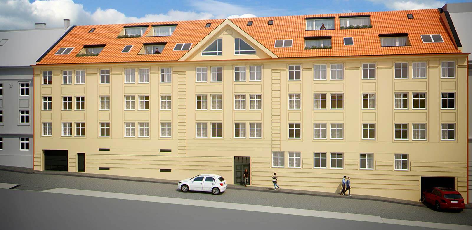 Predané: Novostavba posledný 1 izbový byt, širšie centrum v Bratislave, Beskydská ulica, 44,87m2, štandard, terasa 40m2,-7
