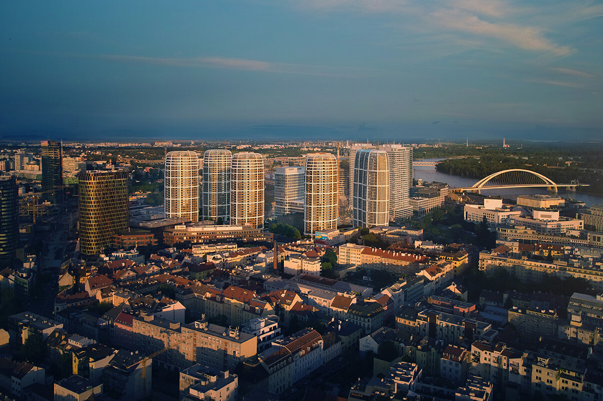 Predané: 2 izbový byt v Sky parku, III Veža,  17 poschodie, úžitková 50,51m2, Loggia 4,99m2,parkovacie miesto-18